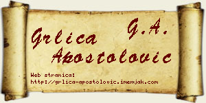Grlica Apostolović vizit kartica